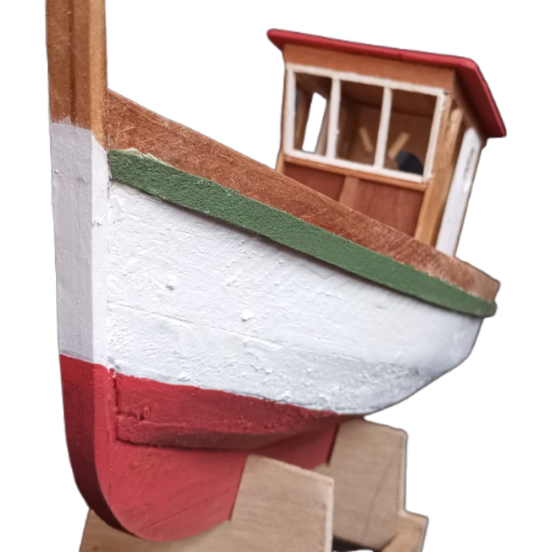 Maqueta Artesanal Embarcación Pesca Chilote Madera Mañío
