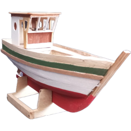 Maqueta Artesanal Embarcación Pesca Chilote Madera Mañío