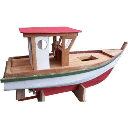 Maqueta Artesanal Embarcación Pesca Chilote Madera Mañío