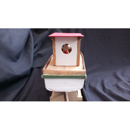 Embarcación Chilota Artesanal - Madera Reciclada 35cm